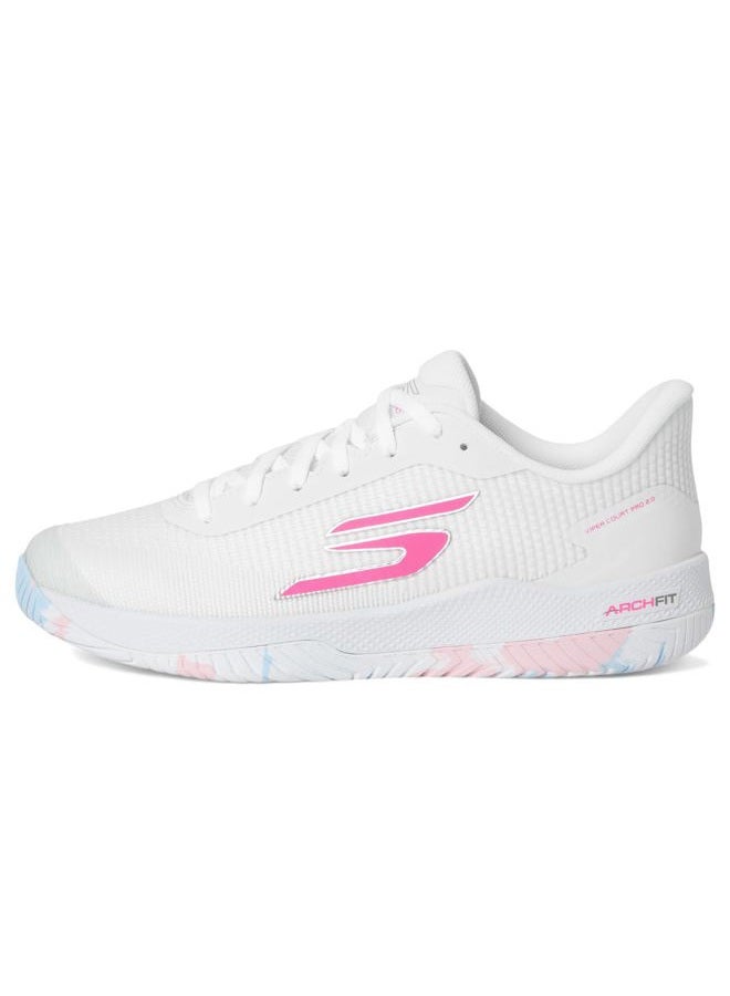 SKECHERS أحذية تدريب نسائية فاير كورت برو 2.0، حواف قماشية صناعية بيضاء، 39.5 EU - Image 4