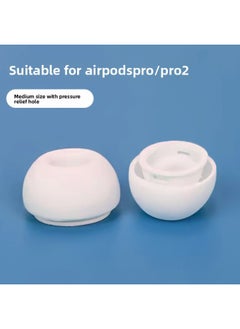 For AirPods Pro2 Bluetooth Digital Headset Silicone Earplugs For Apple Wireless Replacement Silicone Ear Cap Wholesale-Color:White Medium-noise Reduction With Pressure Relief Hole