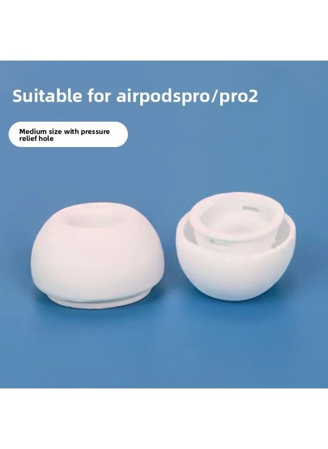 Generic - For AirPods Pro2 Bluetooth Digital Headset Silicone Earplugs For Apple Wireless Replacement Silicone Ear Cap Wholesale-Color:White Medium-noise Reduction With Pressure Relief Hole - Image 1