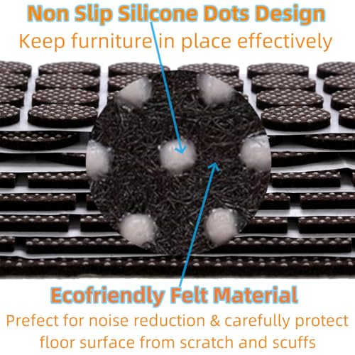 Furnigear Non Slip Furniture Pads - Furnigear Premium 129 Pack Furniture Grippers Adhesive Furniture Felt Pads, Silicone Points Surface Keep in Place Furniture - Best Floor Protectors - Image 3