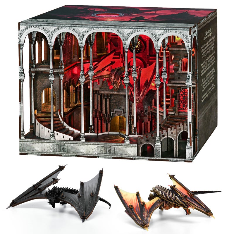 CCCDF Book Nook Kit DIY Miniature Dollhouse Booknook Kit 3D Wooden Puzzle Bookend Bookshelf Insert Decor with LED Light for Teens and Adults Ember Castle - Image 3