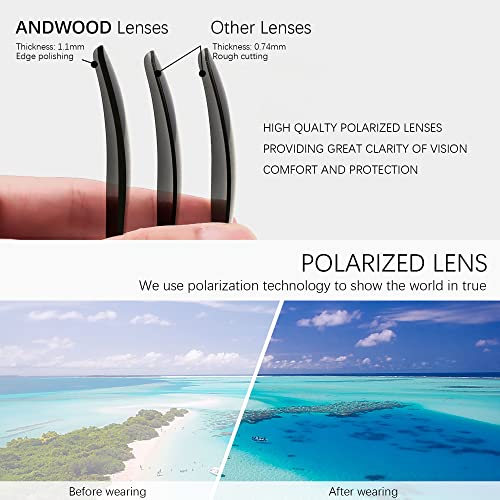 ANDWOOD Oversized Aviator Sunglasses for Women Big Large UV Protection Pilot Sun glasses Double Bridge 2 Pack Polarized Black Brown Shades - Image 5