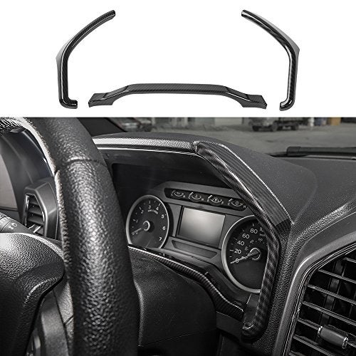 Voodonala Carbon Fiber Grain Dashboard Trim for 2015-2020 Ford F150 F250 F350 Super Duty - Image 1