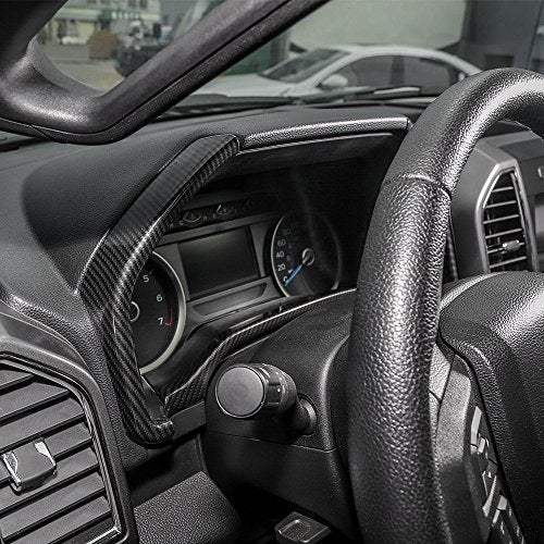 Voodonala Carbon Fiber Grain Dashboard Trim for 2015-2020 Ford F150 F250 F350 Super Duty - Image 3