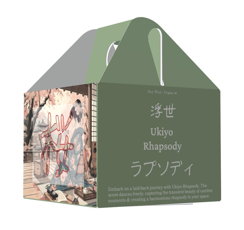Sakura Aromaworks Japanese Scented Candle | Ukiyo Rhapsody | Lemongrass | Fresh & Uplifting | for Daytime, Lounging, and Casual Moments - Image 3