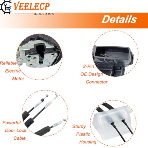 VEELECP Door Lock Actuator Compatible with 2011-2012 G25, 2007-2008 G35, 2009-2013 G37, 2015 Q40 Front Right Passenger Side - Image 3
