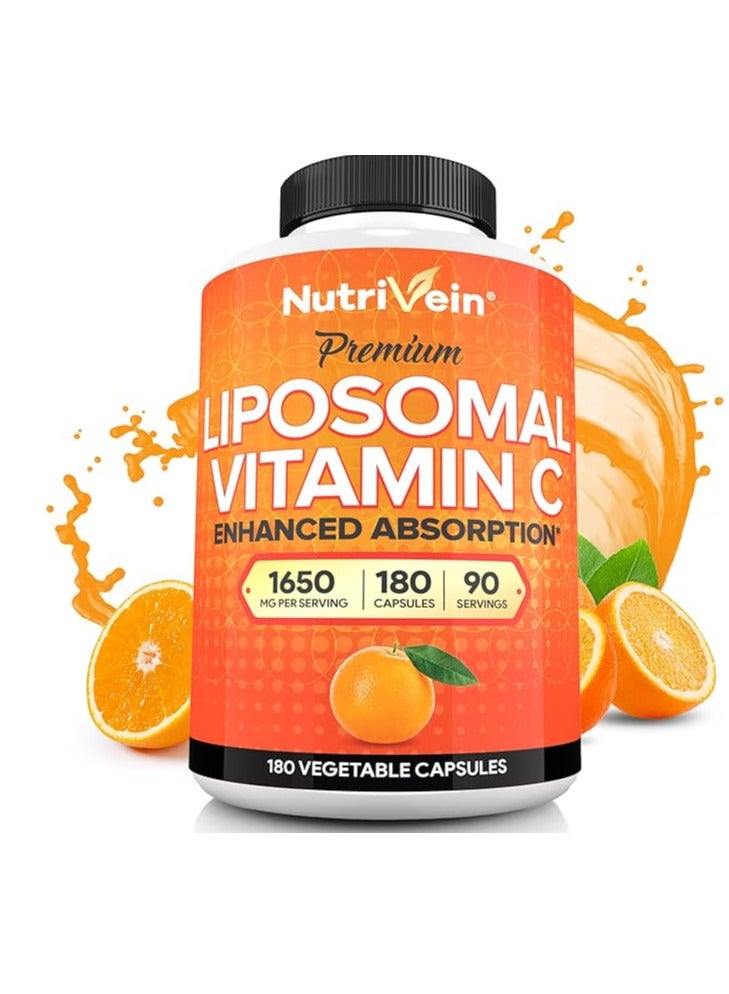 نيوتريفين فيتامين C الشحمي يدعم الجهاز المناعي ويعزز الكولاجين 1650 ملجم - 180 كبسولة - Image 1
