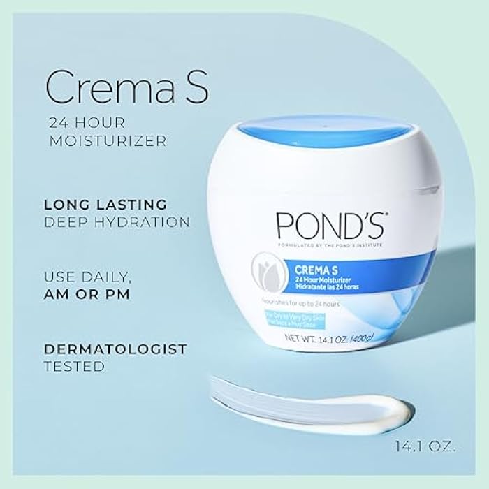 Pond's Nourishing Moisturizing Cream, Crema S, Gragnance Free, Ivory, 14.1 Oz - Image 2