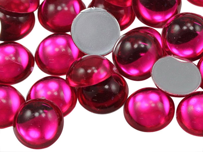 Allstarco 7mm Pink Fuchsia .MAR09 Flat Back Acrylic Round Cabochon Pro Grade - 100 Pieces - Image 5