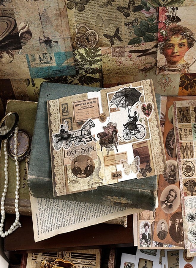Prstincol Vintage Aesthetic Washi Stickers and Papers for Scrapbooking, Ephemera Book for Art Journaling with Retro Nostalgic Theme Stickers and Decoupage Papers for Junk Journal Bullet Journal - Image 5