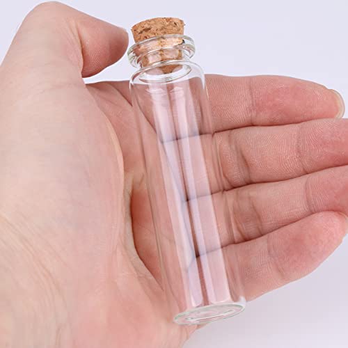 MaxMau 20ml Small Glass Bottles,Tiny Glass Vials,Jars with Cork Stoppers,Message Bottles,Wishing Bottle for Wedding Favors, Baby Shower Favors, DIY Art Craft Storage,24pcs - Image 2