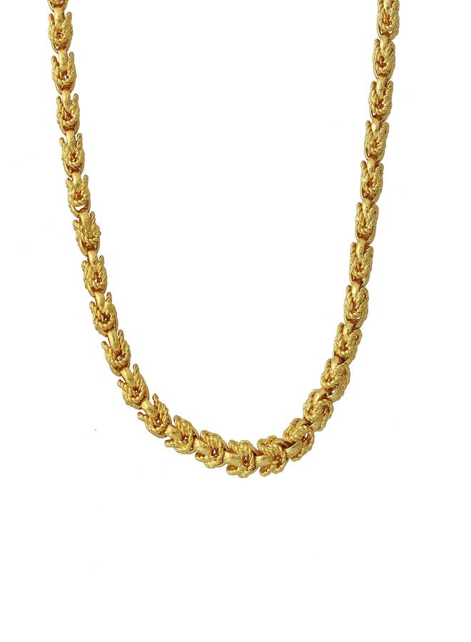 Superstore18 Brass 24 KT Micron Gold floral hand made Chain necklace Fashion Jewellery for Men and Women (SST1069CNSV) - Image 2