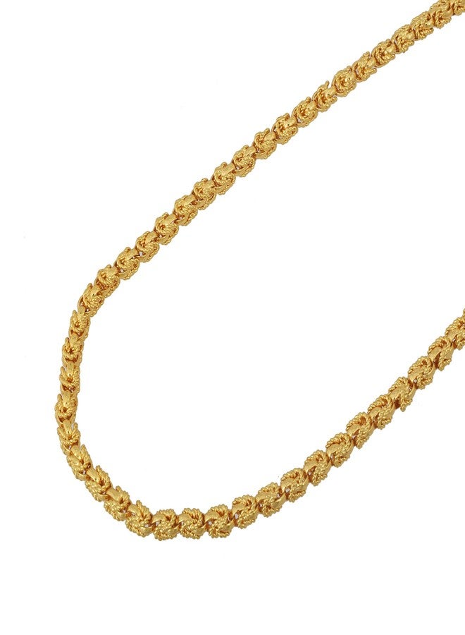 Superstore18 Brass 24 KT Micron Gold floral hand made Chain necklace Fashion Jewellery for Men and Women (SST1069CNSV) - Image 4