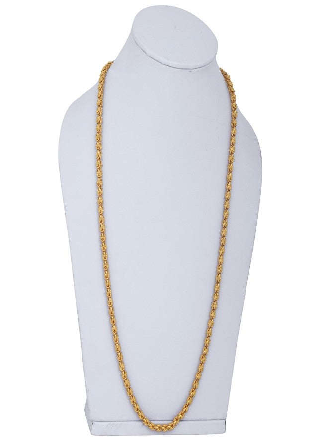 Superstore18 Brass 24 KT Micron Gold floral hand made Chain necklace Fashion Jewellery for Men and Women (SST1069CNSV) - Image 5