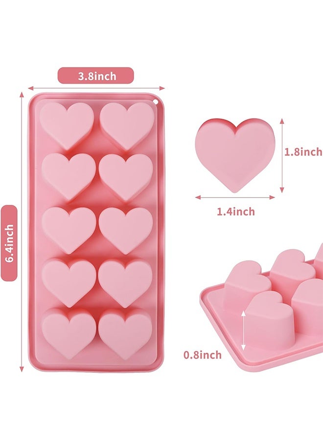 عبوتان من قوالب مكعبات الثلج على شكل قلب، قوالب شوكولاتة على شكل قلب بعشرة تجاويف لصنع مكعبات ثلج على شكل قلب، وحلوى عيد الحب، والويسكي، والمشروبات. - Image 2