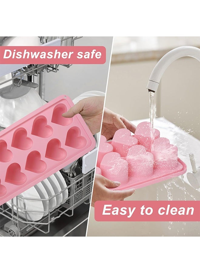 عبوتان من قوالب مكعبات الثلج على شكل قلب، قوالب شوكولاتة على شكل قلب بعشرة تجاويف لصنع مكعبات ثلج على شكل قلب، وحلوى عيد الحب، والويسكي، والمشروبات. - Image 5