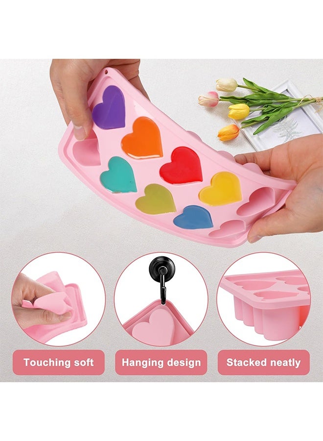 عبوتان من قوالب مكعبات الثلج على شكل قلب، قوالب شوكولاتة على شكل قلب بعشرة تجاويف لصنع مكعبات ثلج على شكل قلب، وحلوى عيد الحب، والويسكي، والمشروبات. - Image 3