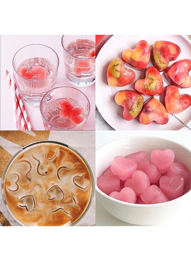 عبوتان من قوالب مكعبات الثلج على شكل قلب، قوالب شوكولاتة على شكل قلب بعشرة تجاويف لصنع مكعبات ثلج على شكل قلب، وحلوى عيد الحب، والويسكي، والمشروبات. - Image 4