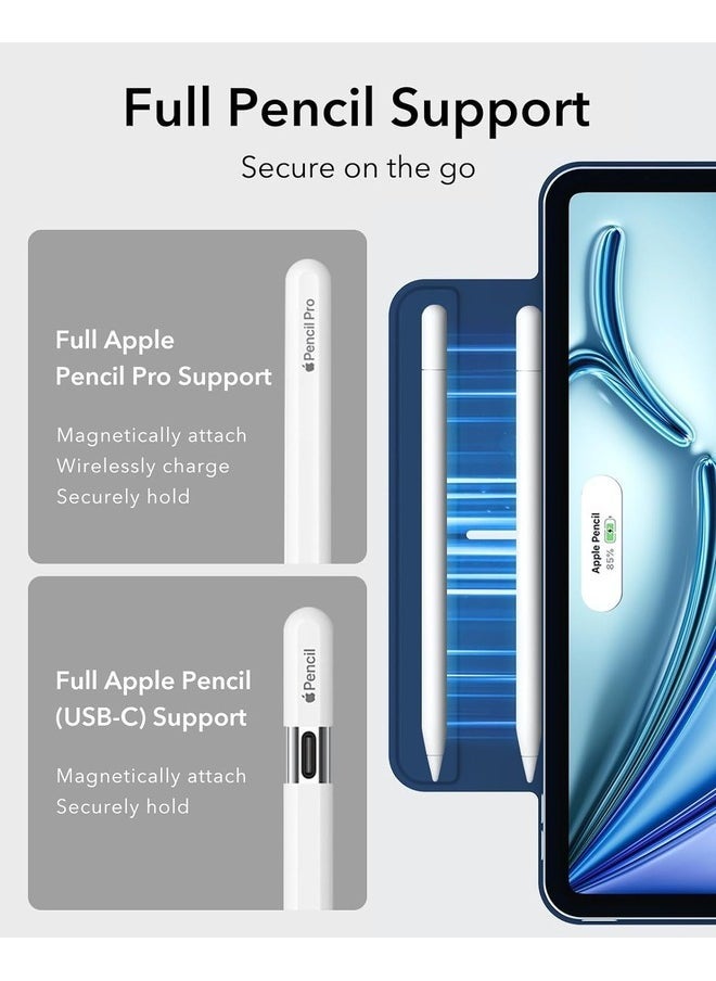 IAF Navy Blue iPad Air 11 Inch Case (M2 2024, 6th/5th/4th Gen) â€“ Slim Trifold Stand with Magnetic Attachment, Supports Pencil Pro & Pencil (USB-C), Durable Protection - Image 5