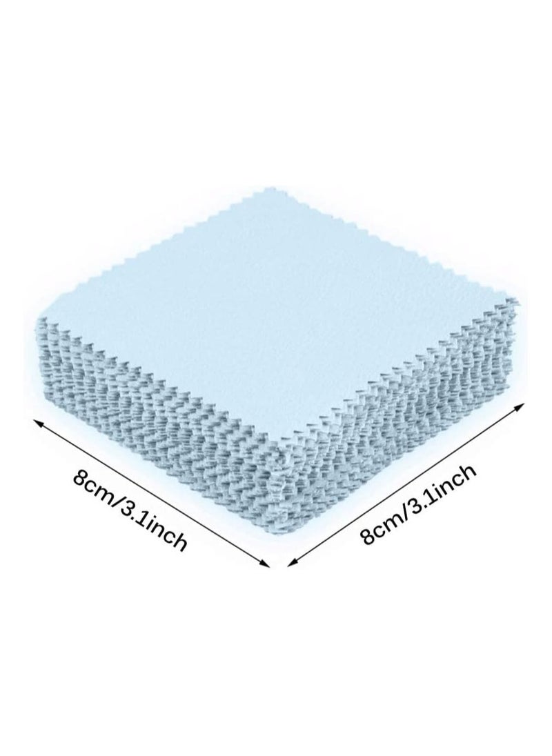 50pcs Jewelry Polishing Cloth - Non-Toxic for Silver, Gold & Platinum (Blue)