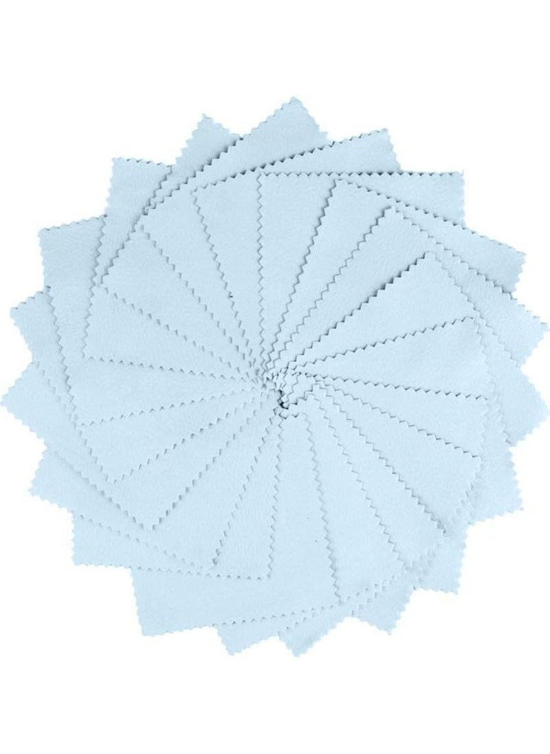 50pcs Jewelry Polishing Cloth - Non-Toxic for Silver, Gold & Platinum (Blue)