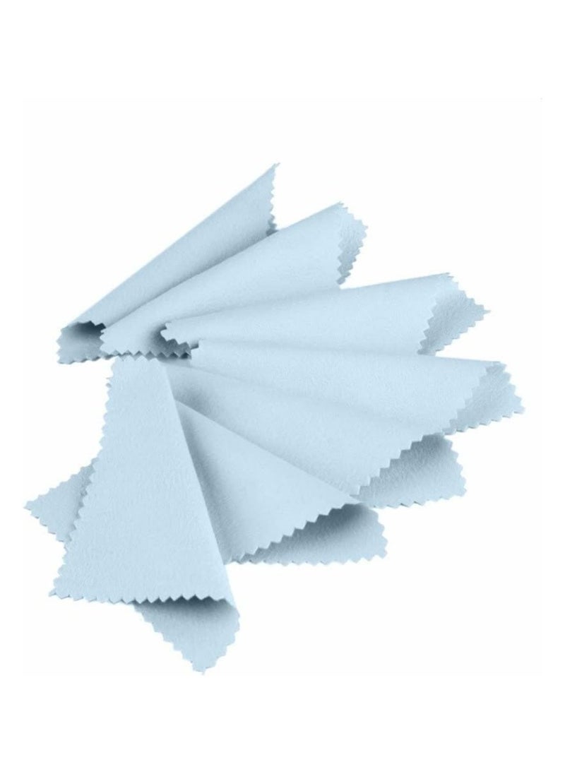 50pcs Jewelry Polishing Cloth - Non-Toxic for Silver, Gold & Platinum (Blue)