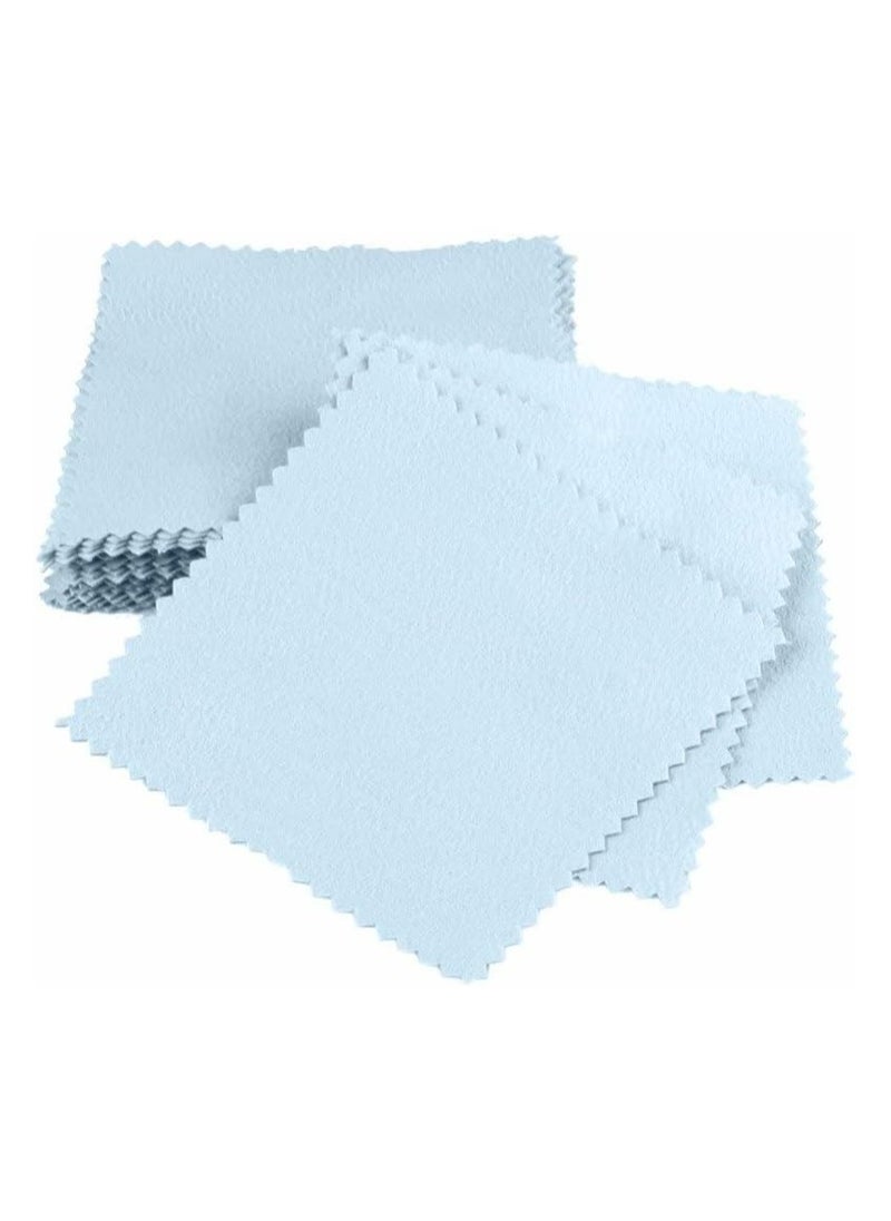 50pcs Jewelry Polishing Cloth - Non-Toxic for Silver, Gold & Platinum (Blue)