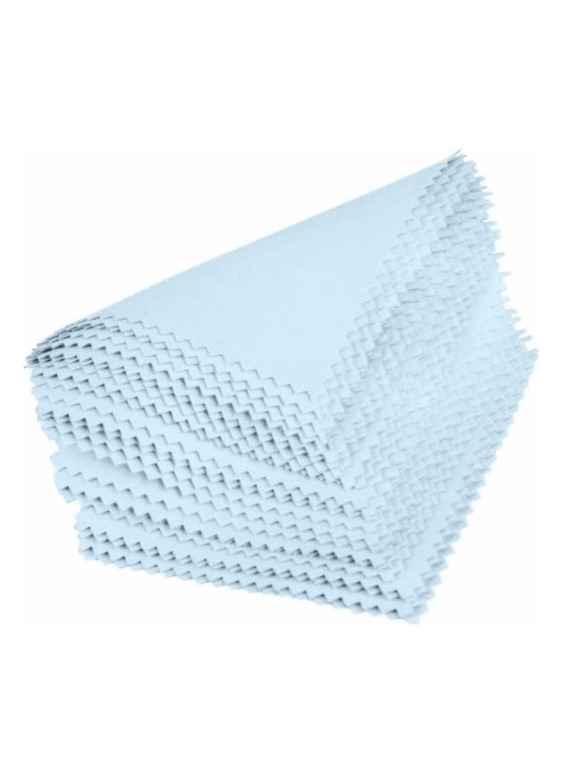 50pcs Jewelry Polishing Cloth - Non-Toxic for Silver, Gold & Platinum (Blue)