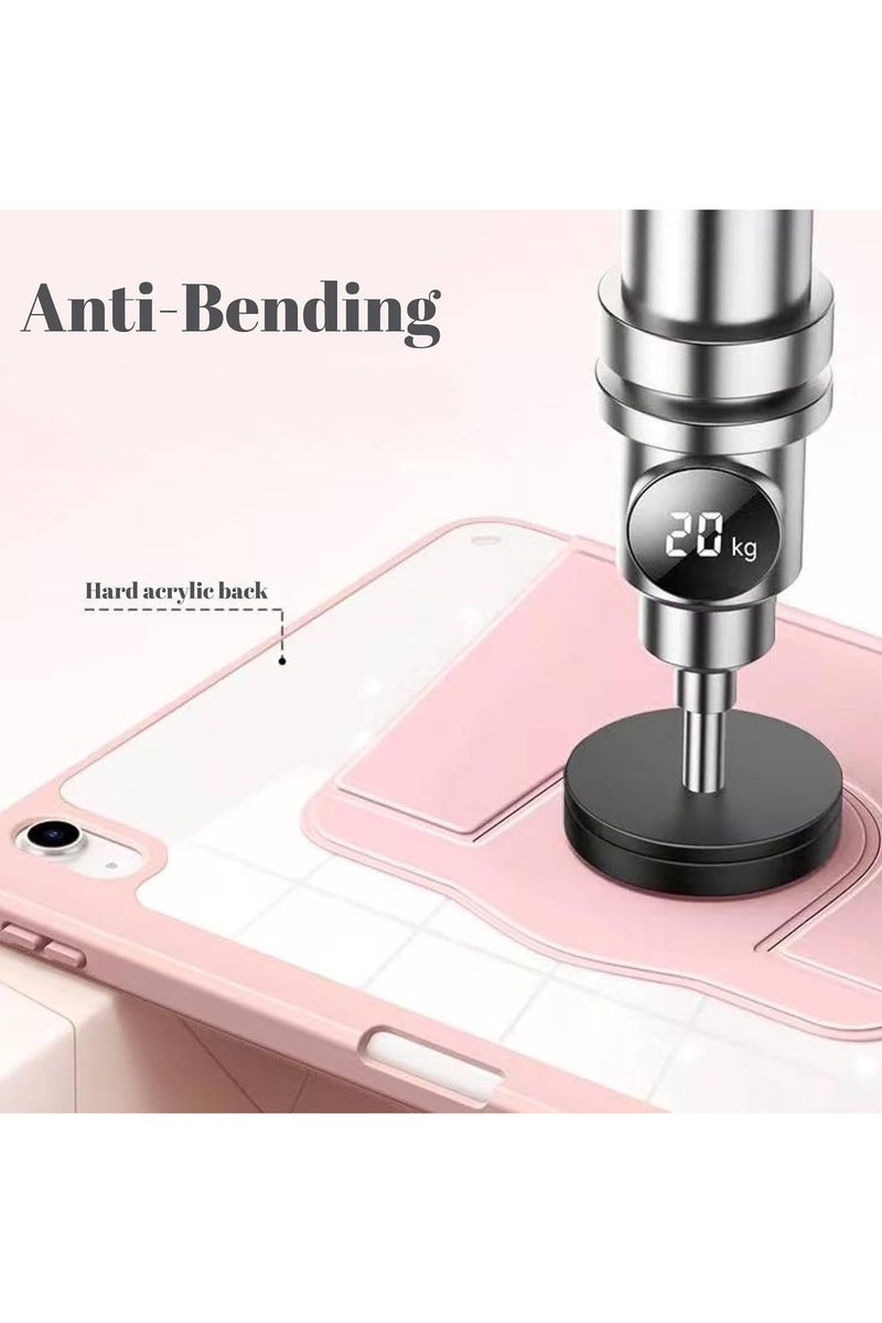 VKL Hybrid Case Compatible with iPad A16 11th Generation 11" 2025/10th Generation 10.9" 2022, Clear Acrylic Multi-Angle Hard PC Case with Pen Holder Protective Stand Cover for iPad A16 (Pink) - Image 5