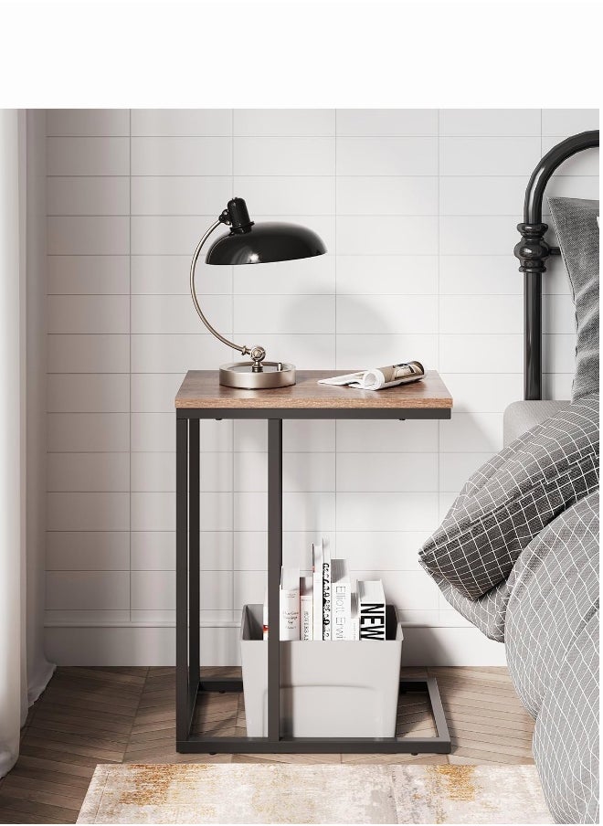 dida-cosmos - Side Table, C Shaped End Table for Couch, Sofa and Bed, Large Desktop C Table for Living Room, Bedroom, Bedside - Image 1