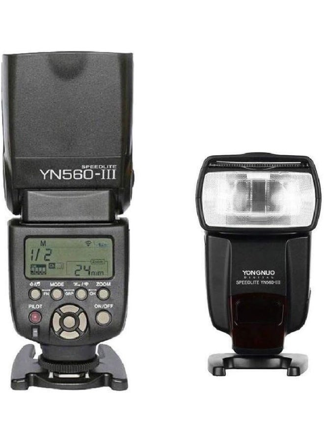 YONGNUO YN560III Speedlite Flash | Manual Wireless Flash with Built-in 2.4G Trigger System | High Guide Number GN58 | Compatible with Canon, Nikon, Sony, Pentax DSLR Cameras - Image 1