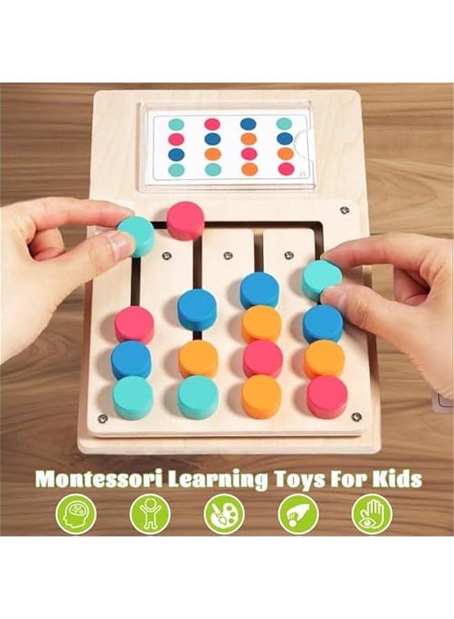 دوركو ألعاب بازل متناسقة الألوان لمونتيسوري للأطفال من 3 إلى 7 سنوات، ألعاب رحلات على الطريق للأولاد والبنات، ألعاب محمولة للسفر مثالية ل ورأس السنة. - Image 4