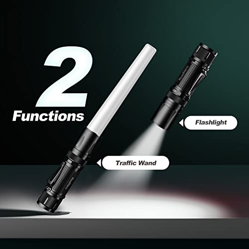 RoadHero 2 Pack 12 Inch Multi Color LED Flashlight Traffic Control Wand, 4 Colors in 1, Safety Signal Light Traffic Baton for Night Version and Parking Directing - Image 4