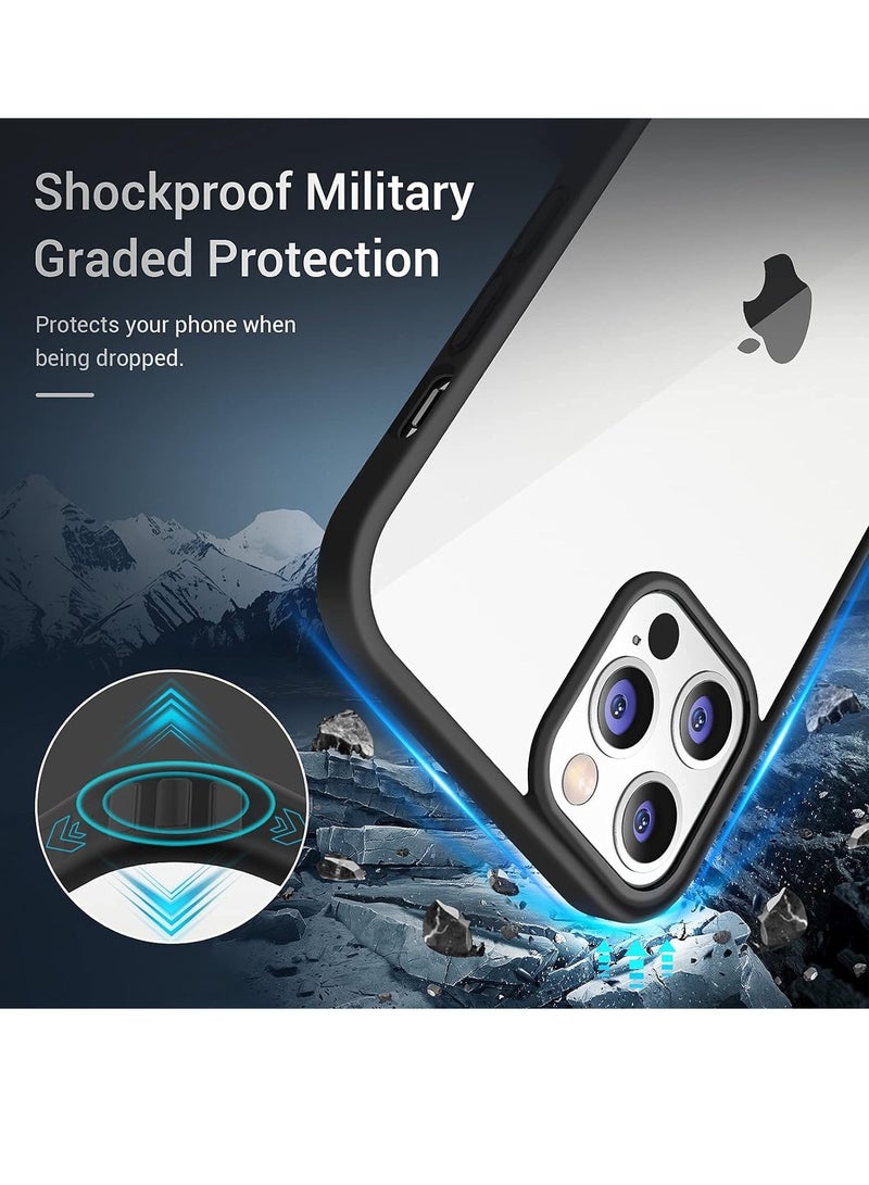 ten.tech Transparent protective cover for mobile phone iPhone 11 Pro Max, anti-shocks and scratches made of polycarbonate and flexible silicone, anti-yellowing by TenTech – Black  - Image 3
