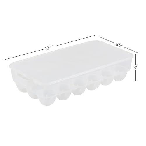 Begale 4-Pack Clear Egg Tray Container with Lid, Plastic Covered Egg Holder for Refrigerator, Fits 18 x 4 Eggs (72 Eggs) - Image 2