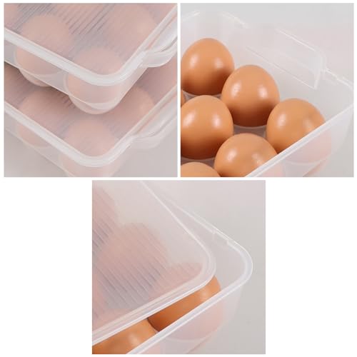 Begale 4-Pack Clear Egg Tray Container with Lid, Plastic Covered Egg Holder for Refrigerator, Fits 18 x 4 Eggs (72 Eggs) - Image 3