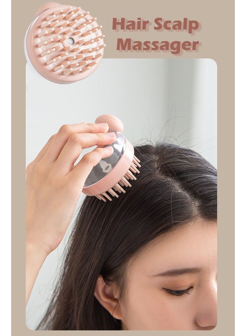فرشاة تدليك فروة الرأس مع حاوية شامبو, مقشر فروة بشعيرات سيليكون ناعمة للعناية بالشعر الجاف والمبلل - Image 3