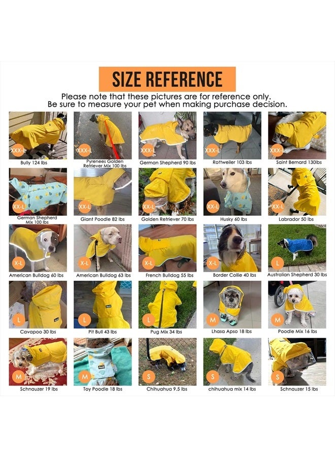 lukovee Dog Raincoat, Adjustable Dog Rain Jacket with Clear Hooded Double Layer for Large Medium Small Dogs Puppies, Waterproof Dog Rain Coat Poncho with Reflective Storage Pocket & Rim (Yellow, XXL) - Image 3