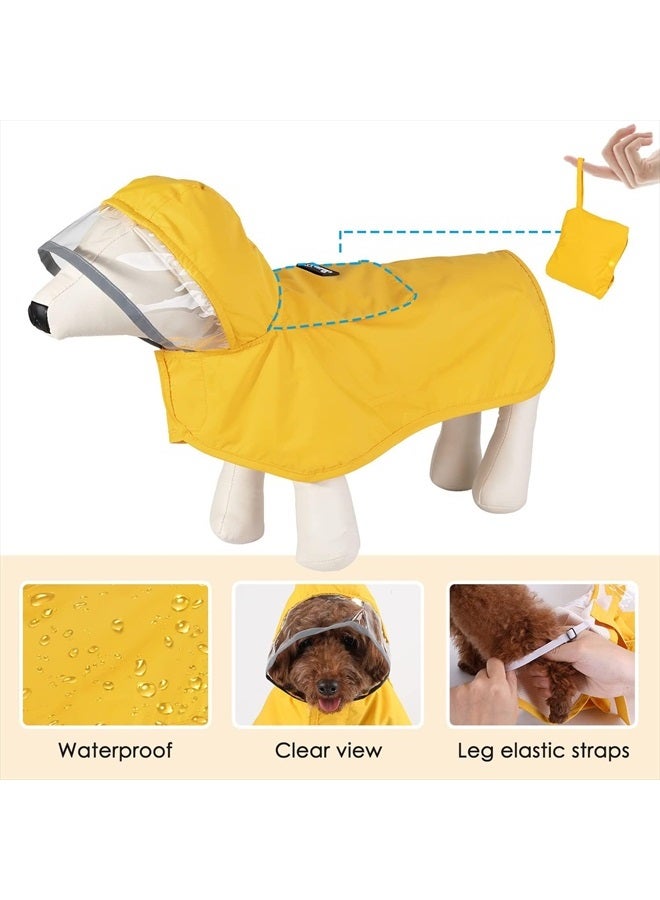 lukovee Dog Raincoat, Adjustable Dog Rain Jacket with Clear Hooded Double Layer for Large Medium Small Dogs Puppies, Waterproof Dog Rain Coat Poncho with Reflective Storage Pocket & Rim (Yellow, XXL) - Image 4