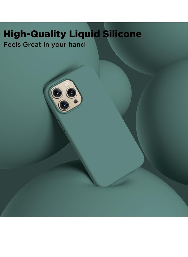 ELTRAZONE Compatible with iPhone 15 Pro Max Case, Liquid Silicone Case, Full Body Shockproof Protective Cover Slim Thin Phone Case with Soft Anti-Scratch Microfiber Lining, 6.7 inch-Pine Green - Image 5