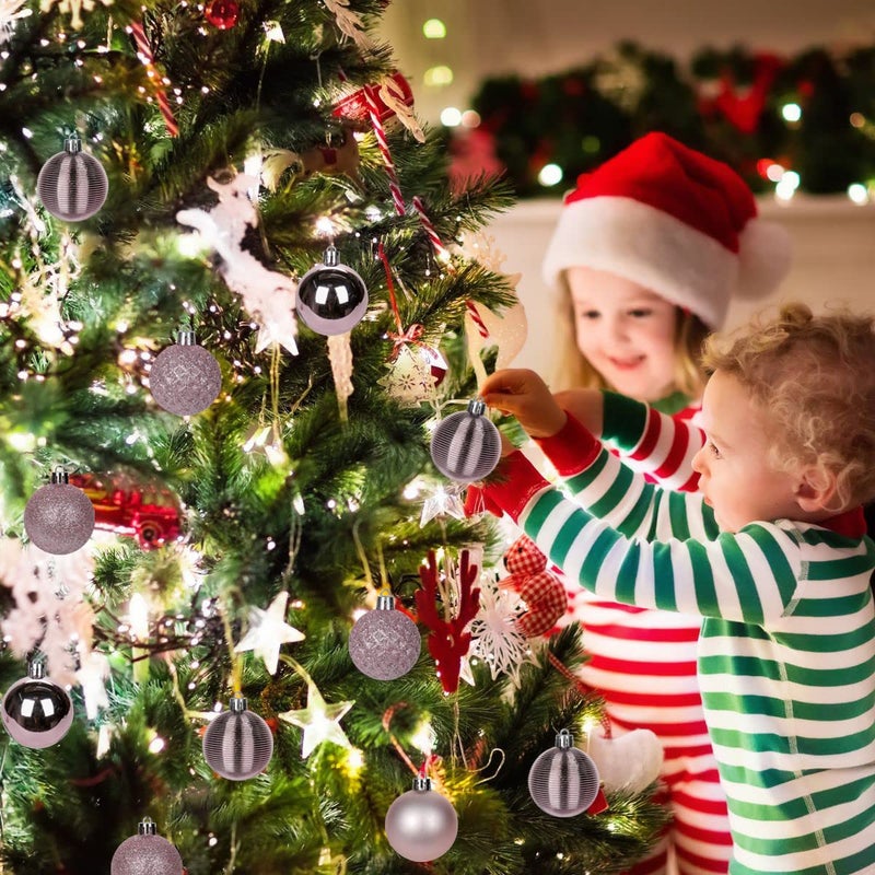 Briful 30PCS 2"" Christmas Ball Ornaments Shatterproof Pink Christmas Tree Decorations Xmas Tree Balls Halloween Ornaments D?cor - Image 4