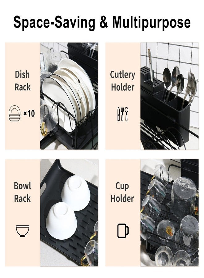 ifory Large Dish Drying Rack for Kitchen Counter - Expandable, Extra Large Dish Rack with Drainboard, Cutlery & Mug Holder - Anti-Rust, Space-Saving Design Perfect for Small Kitchens - Image 3