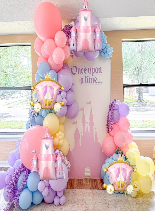 GIHOO Princess Birthday Party Decorations 4pcs Castle and Carriage Foil Balloons for Girls Princess Birthday Baby Shower Party Supplies - Image 5