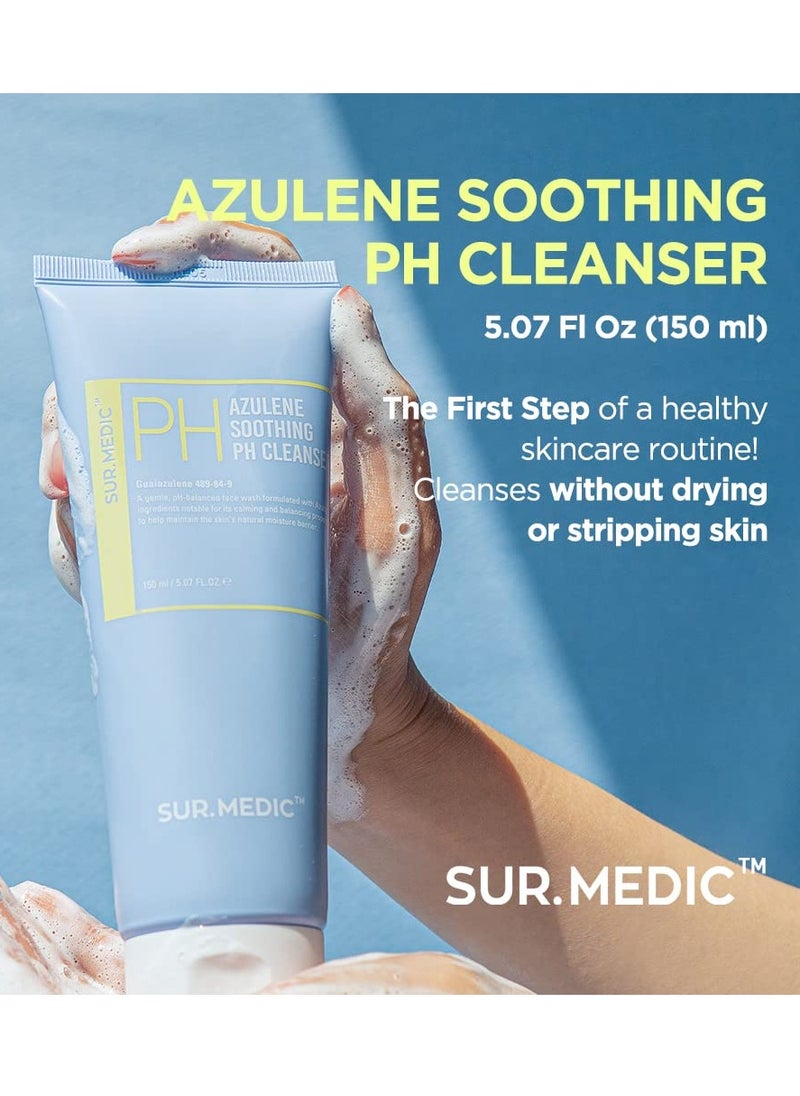 SUR.MEDIC+ - Azulene Soothing PH Cleanser 5.07 oz / 150ml - Hypoallergenic, Sensitive Skin, Smooth, Moisturizer, Centella, Korean Skin Care - Image 1