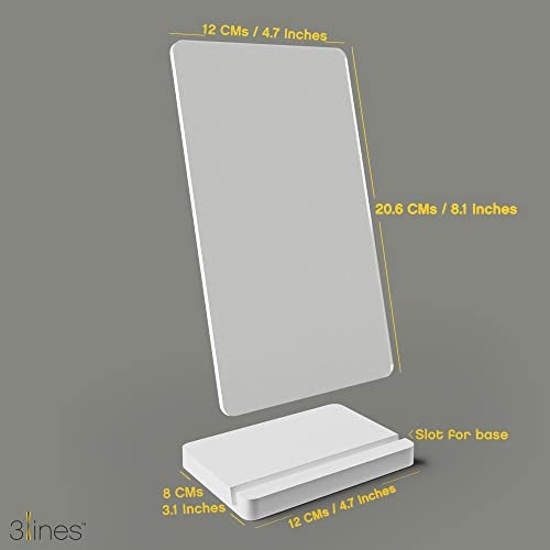 3 Lines to Do List Acrylic Board for Desk (12X8 CM)| Best Planner & Organiser | White Acrylic Base | with Marker & Cleaning Fabric | Blank Translucent Planner | Small Size - Image 3