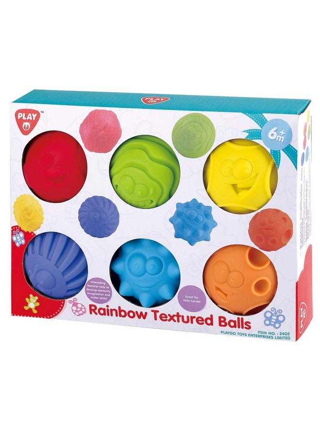 PLAYGO كرات حسية للأطفال مجموعة متنوعة رائعة من القوام والألوان ألعاب استحمام للأطفال 6 كرات حسية ملونة ناعمة وقابلة للضغط للأطفال والرضع لعبة مائية خالية من BPA - Image 2
