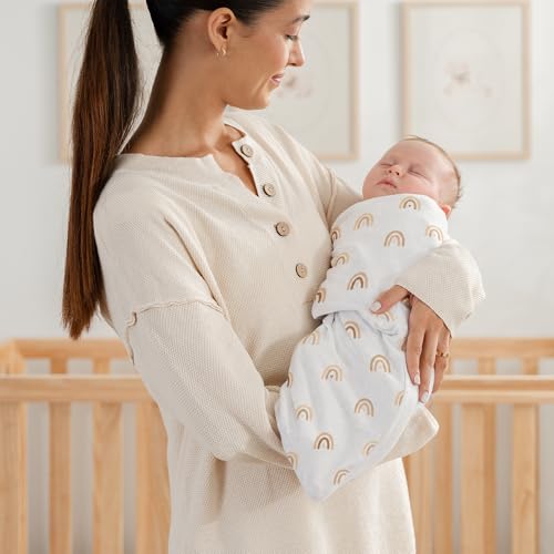 Comfy Cubs Easy Swaddle Blanket 3 Pack 100 Cotton Newborn Wrap Large for 36 Months Infants Breathable and Durable Sleep Sack for Babies Rainbow Bohemian - Image 3
