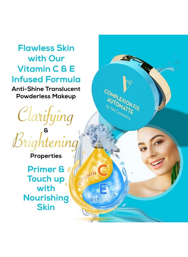 Veil Cosmetics Veil Complexion Fix Automatte Mattifying Balm - Anti-Shine Translucent Powderless Makeup - Prime, Set, Mattify, Touch-Up & Remove Oil - Blur Pores & Fine Lines - Smooth Complexion - All Skin Types  - Image 4