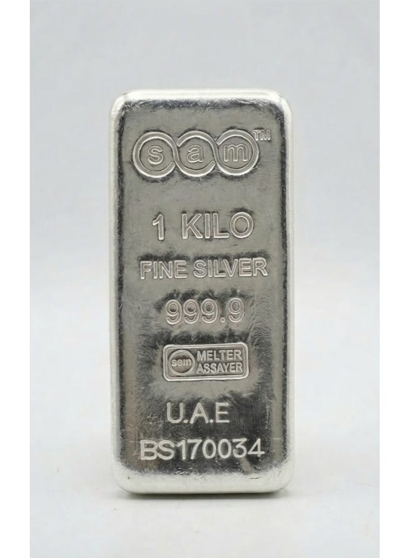 KHUSHBOO JEWELS SAM 1 kg SILVER BAR 999.9 PURITY