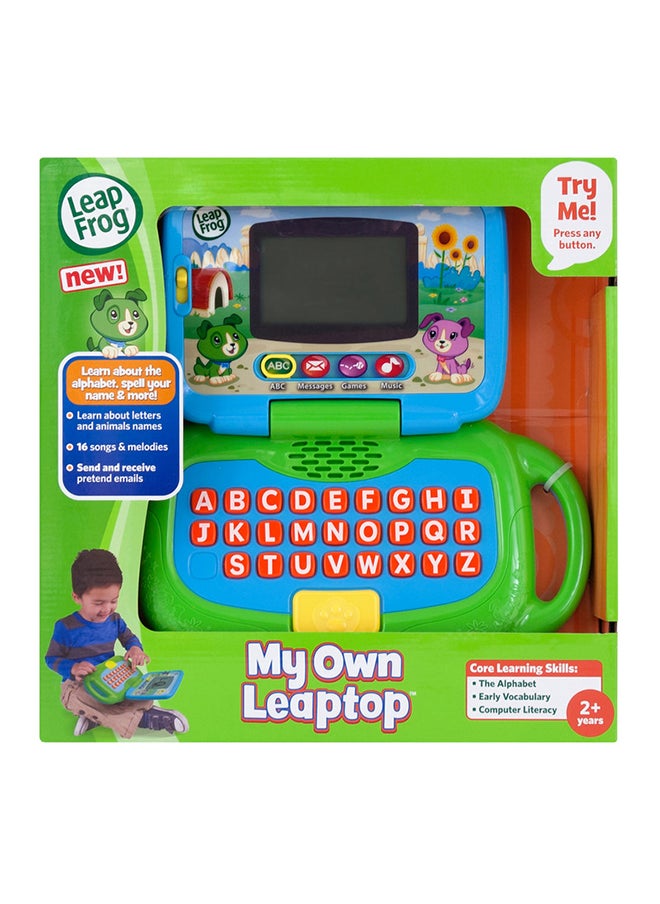 LeapFrog - 2 in 1 My own LeapTop Touch Laptop, Green, Learning Tablet for Kids with 10 Modes of Play, with Letters, Numbers, Vocabulary and Animals, Toy Laptop for Kids Ages 2 Years + - Image 1